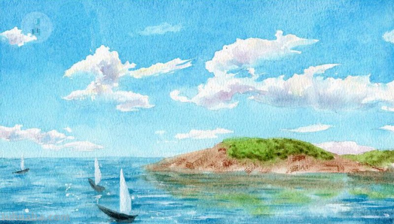 教你画一幅简单的水彩风景画 - 干货满满，小白必备