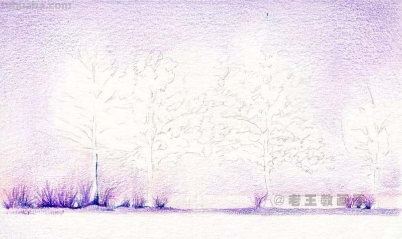 零基础如何画彩铅，教你画一幅浪漫的雪景