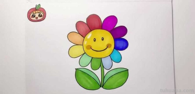 如何简单画出七色花 如何简单画出七色花图片