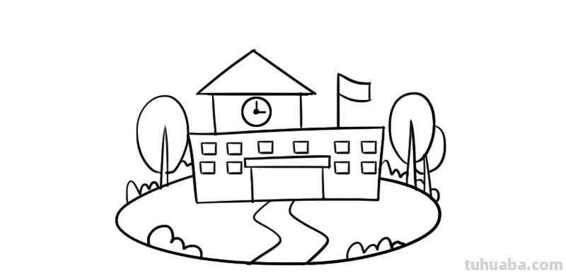 怎么画学校简笔画图片 儿童画校园简笔要怎么描绘?