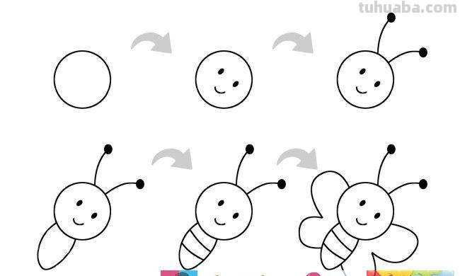 蜜蜂简笔画教程图 蜜蜂简笔画教程图片