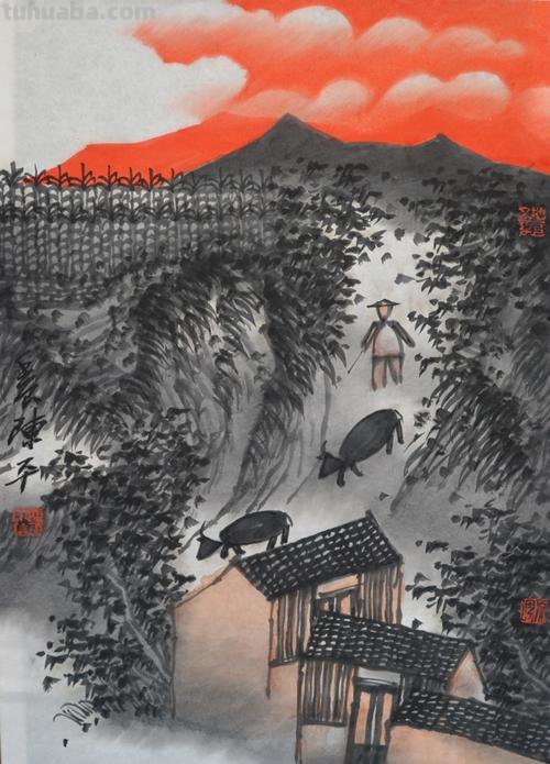 现代著名山水画家陈平四十二幅浑厚苍润经典绘画作品赏析