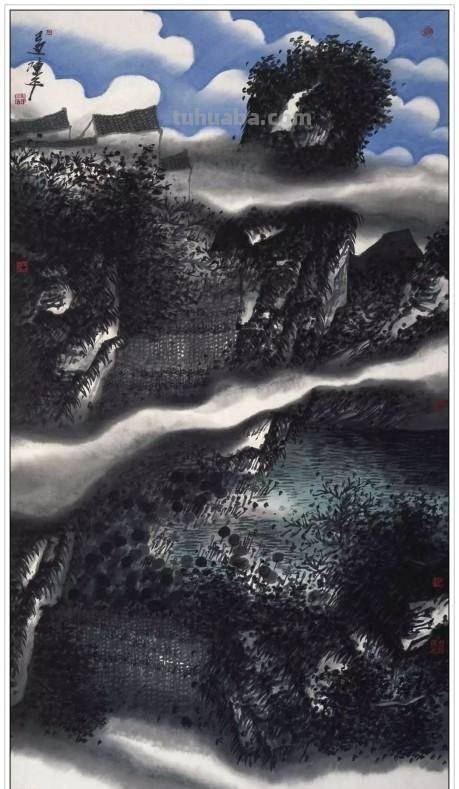 现代著名山水画家陈平四十二幅浑厚苍润经典绘画作品赏析