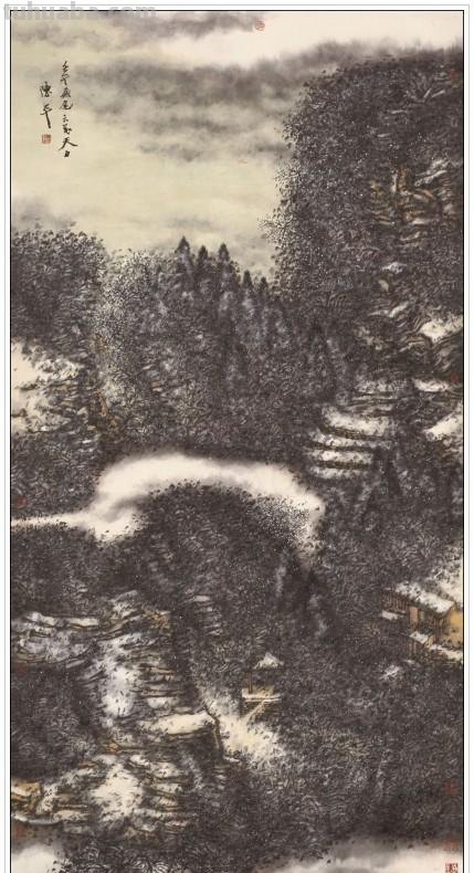现代著名山水画家陈平四十二幅浑厚苍润经典绘画作品赏析