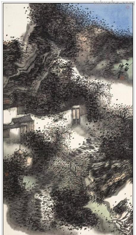 现代著名山水画家陈平四十二幅浑厚苍润经典绘画作品赏析