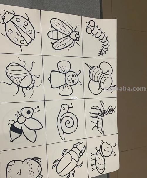 5种昆虫育儿简笔画，亲子绘画素材，2分钟就学会