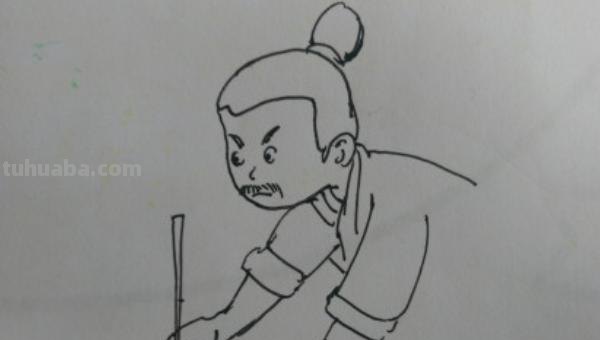农民怎么画简笔画图片 怎么画一个背着锄头下地干活的老农民简笔画？