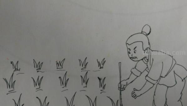 农民怎么画简笔画图片 怎么画一个背着锄头下地干活的老农民简笔画？