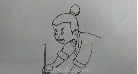 农民怎么画简笔画图片 怎么画一个背着锄头下地干活的老农民简笔画？