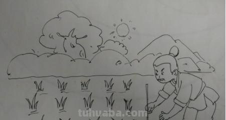 农民怎么画简笔画图片 怎么画一个背着锄头下地干活的老农民简笔画？
