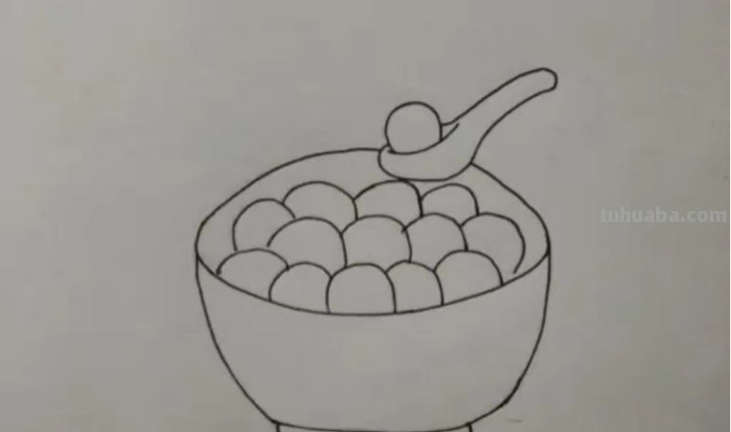 一碗元宵怎么画