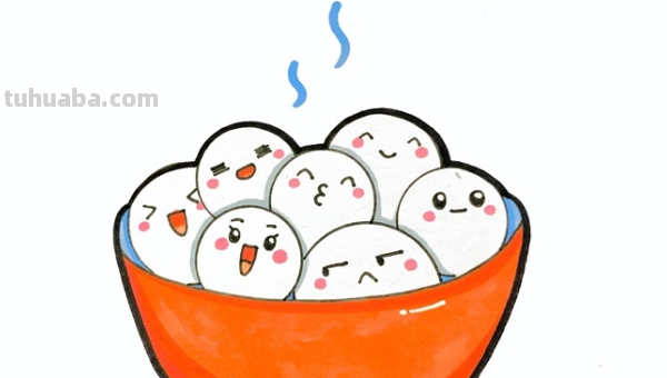 画一碗汤圆怎么画