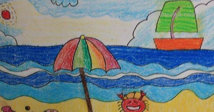 海边怎么画简笔画图片 儿童简单水彩画海边？