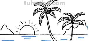 海边怎么画简笔画图片 儿童简单水彩画海边？