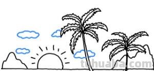 海边怎么画简笔画图片 儿童简单水彩画海边？