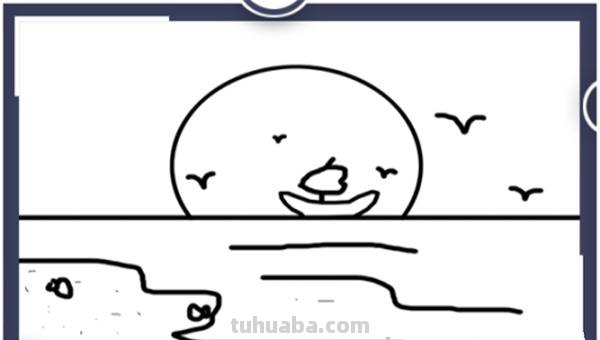 海边怎么画简笔画图片 儿童简单水彩画海边？