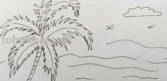 海边怎么画简笔画图片 儿童简单水彩画海边？