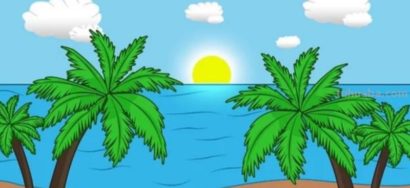 海边怎么画简笔画图片 儿童简单水彩画海边？