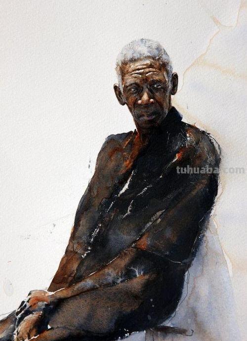 美国著名水彩画家Stephen Scott Young 人物水彩画作品选