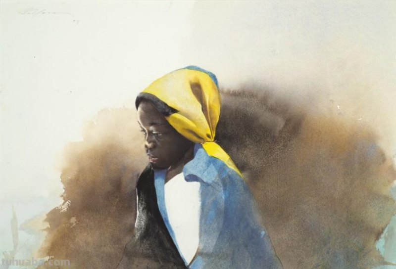 美国著名水彩画家Stephen Scott Young 人物水彩画作品选