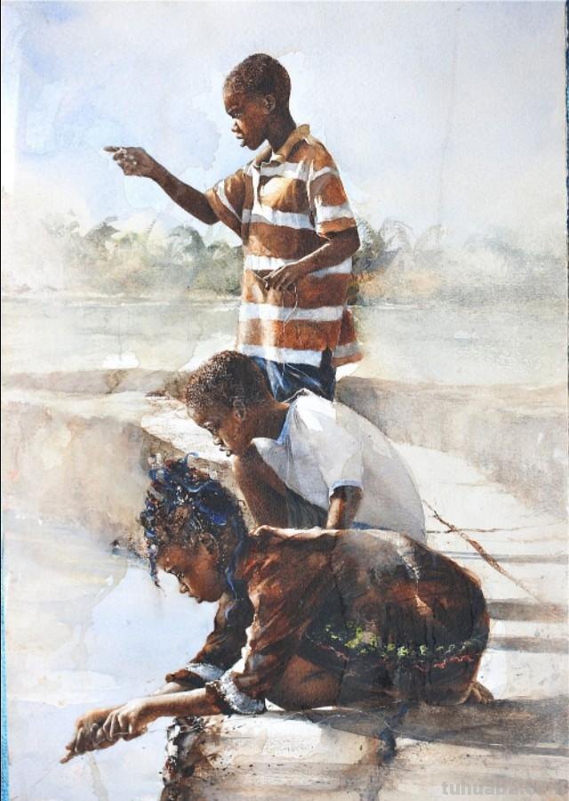 美国著名水彩画家Stephen Scott Young 人物水彩画作品选