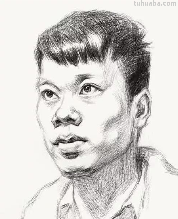 人头像素描画法6步骤