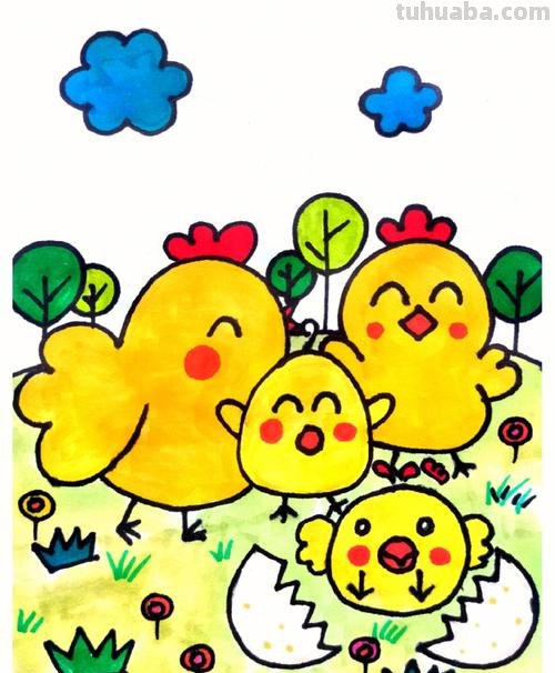 小鸡简笔画 小鸡简笔画 儿童简笔画