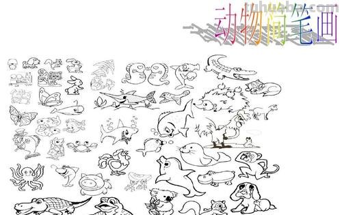 「多元智能」8组小动物的简笔画，花3分钟时间一学就会