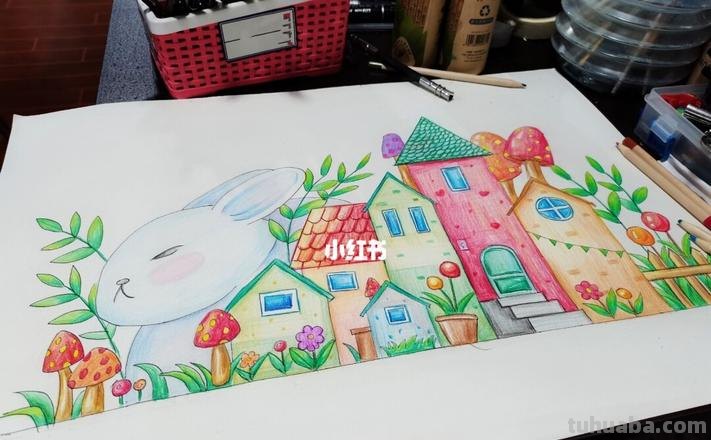 怎么用彩铅画公主房间 公主小房子铅笔画?
