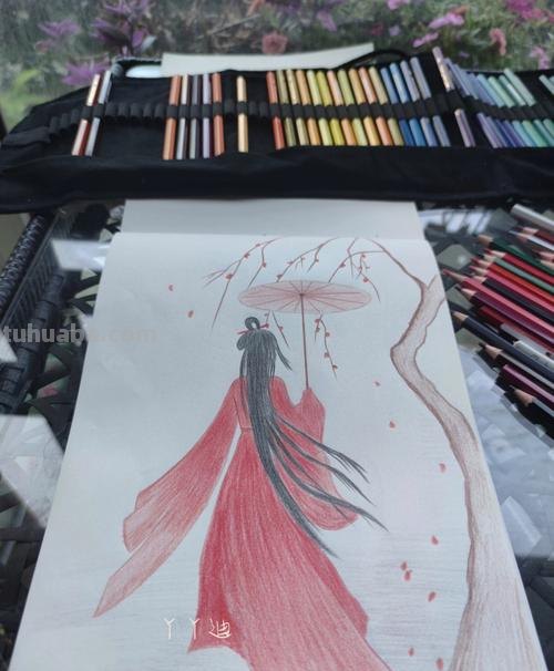 怎么画古风女子彩铅图 用彩铅画画简单古风公主?