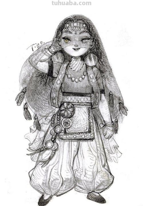 简笔插画也能表现复杂对象，世界各国服饰画法 绘画从此开始 