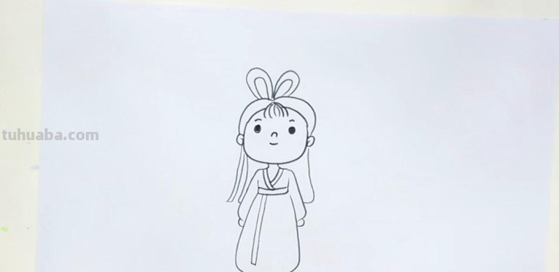 儿童汉族服饰简笔画