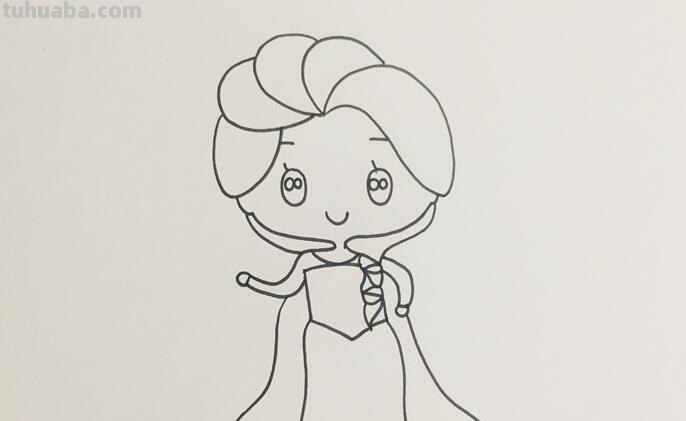 艾莎图片简笔画怎么画 最简单画小公主,冰雪女王艾莎公主画法教程?