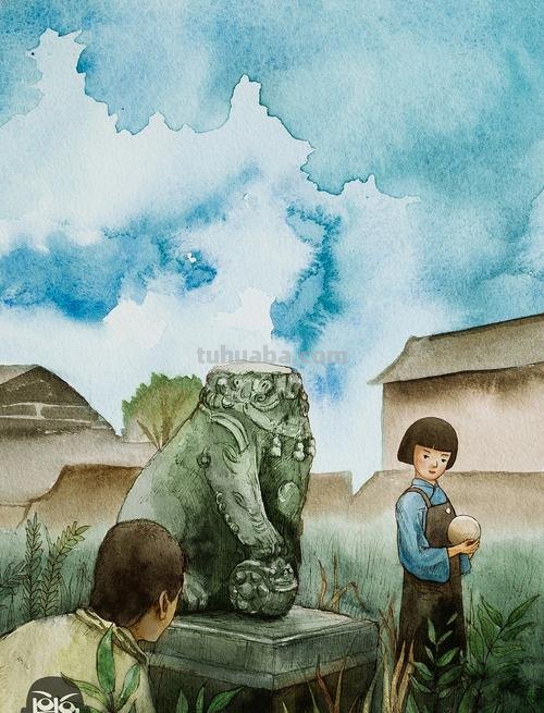 《城南旧事》水彩画