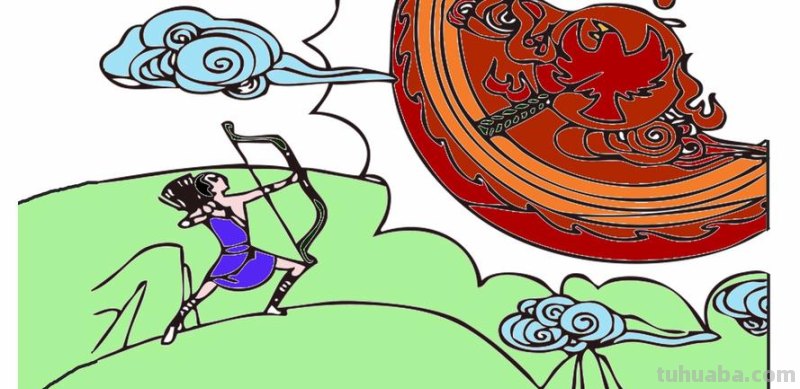 后羿射日怎么画简笔画 二年级画嫦娥和后羿?