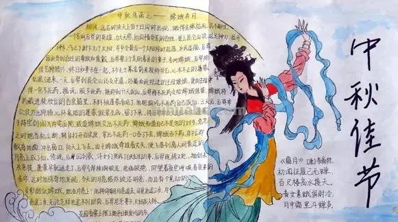 手抄报嫦娥怎么涂色 中秋手抄报月亮的颜色?