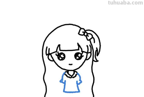 小女孩怎么画简笔画