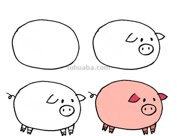 怎么画猪的简笔画步骤 简笔画画小猪怎么画?