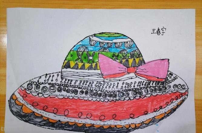 儿童画教程|色彩搭配与花纹装饰《画一顶特别的帽子》