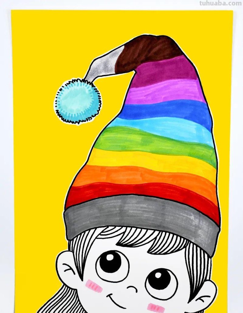 儿童画教程｜色彩搭配与花纹装饰《画一顶特别的帽子》