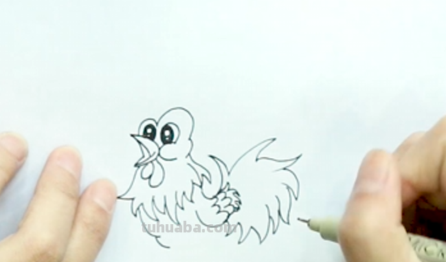 儿童画公鸡的画法