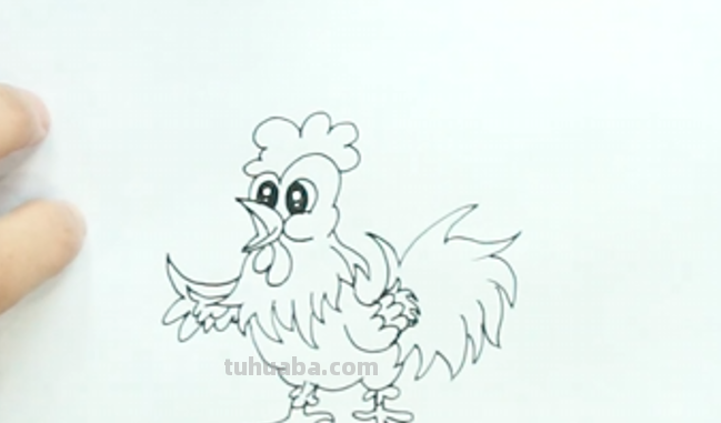 儿童画公鸡的画法