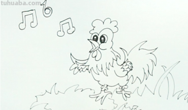 儿童画公鸡的画法