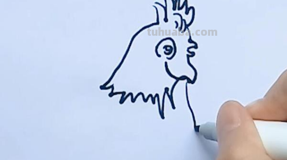 儿童画公鸡的简单画法