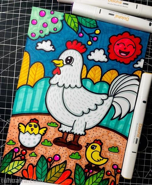 大公鸡创意儿童画 大公鸡创意儿童画教案
