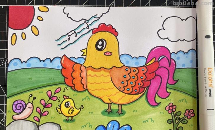 大公鸡创意儿童画 大公鸡创意儿童画教案