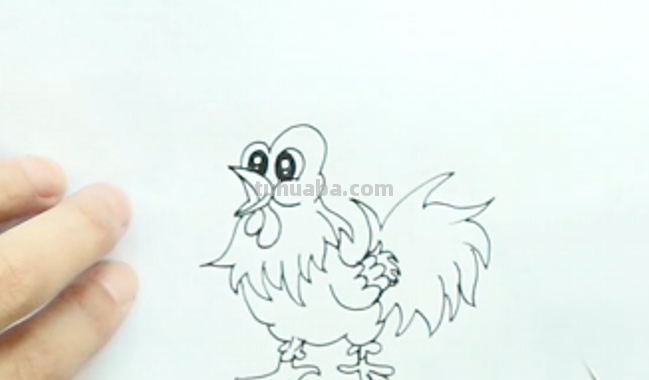 儿童画公鸡的画法