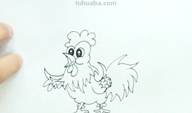 儿童画公鸡的画法