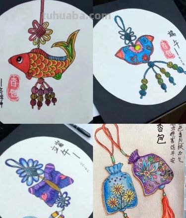 怎么画香囊手抄报 端午节香囊怎么画?