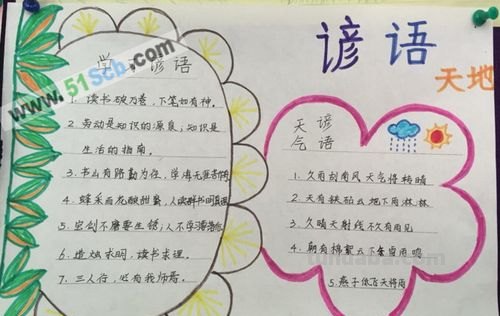 俗语怎么画手抄报 一年级普通话手抄报谚语?